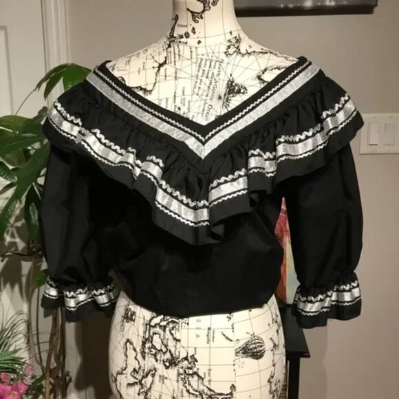 Vintage Square Up Western Folklore Country Southwest 2 piece set, size L/XL